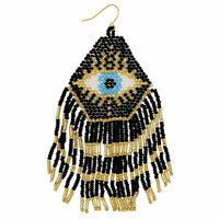 Thumbnail for Evil Eye Bead Fringe Earrings #LV5281