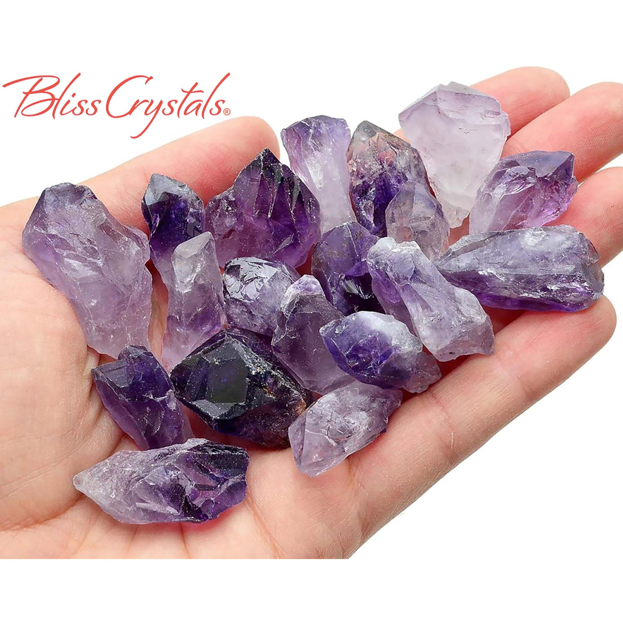 1 lb AMETHYST Rough Points n Pieces Bulk Mix #AB50