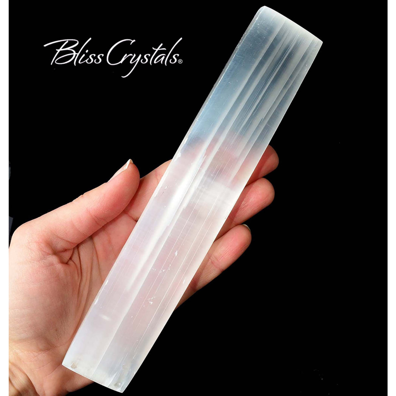 1 Long SELENITE Bar Shaped Wand Polished 7 inch + for 