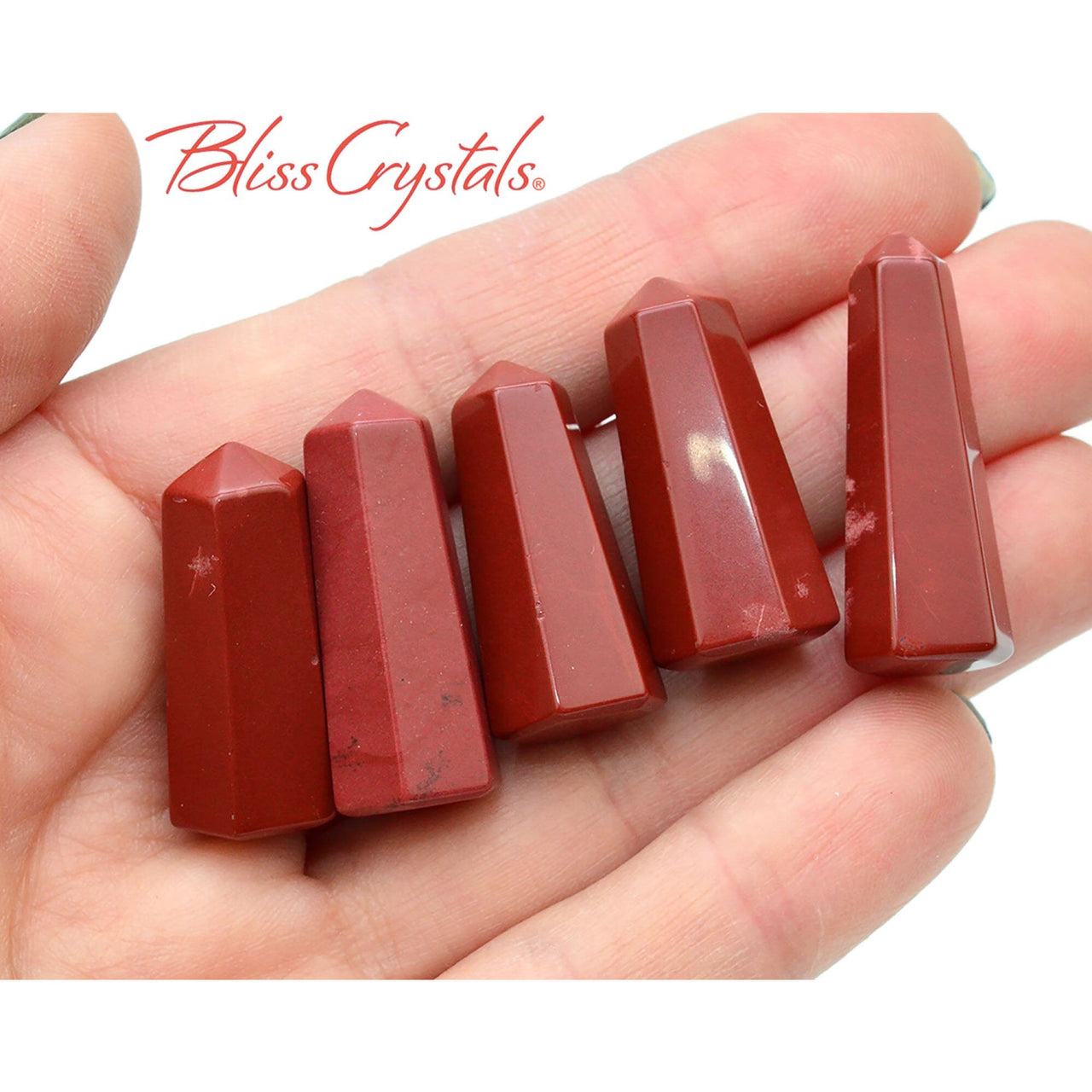 1 Mini RED JASPER Point Generator Polished For Strength 