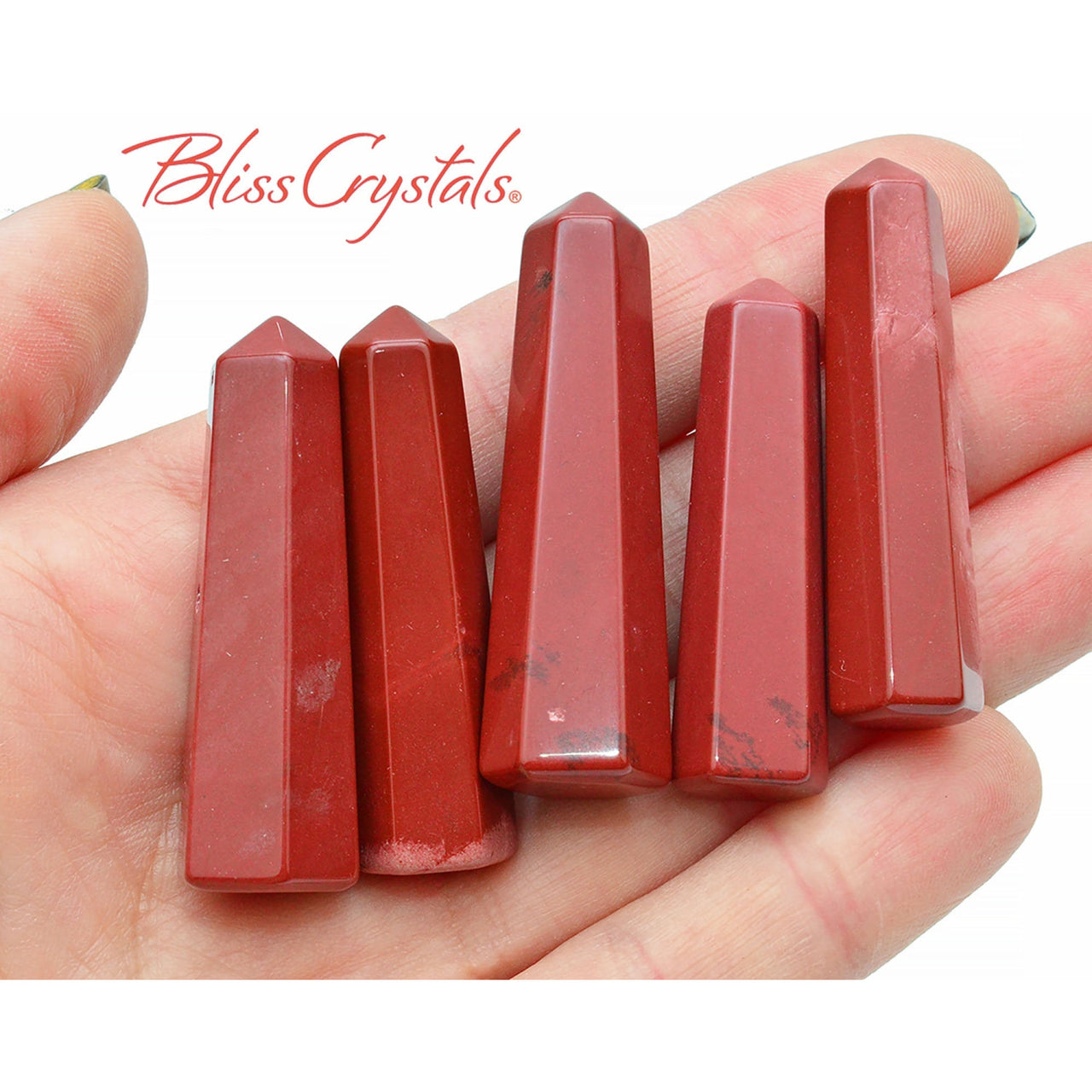 1 Mini RED JASPER Point Generator Polished For Strength 