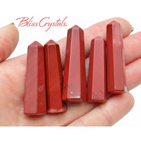 Thumbnail for 1 Mini RED JASPER Point Generator Polished For Strength 