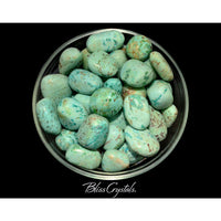 Thumbnail for 1 Peruvian Turquoise + Chrysocolla Inclusions Tumbled Stone 