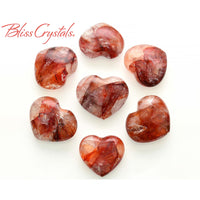 Thumbnail for 1 Red Hematoid QUARTZ Heart Stone Pocket Size Madagascar 