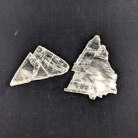 Thumbnail for Clear quartz crystals against black background with 1 Selenite Ice Slab from Utah #SK8188