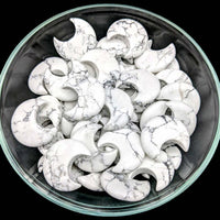 Thumbnail for 1 White Howlite Crescent Moon (10g) #SK6101