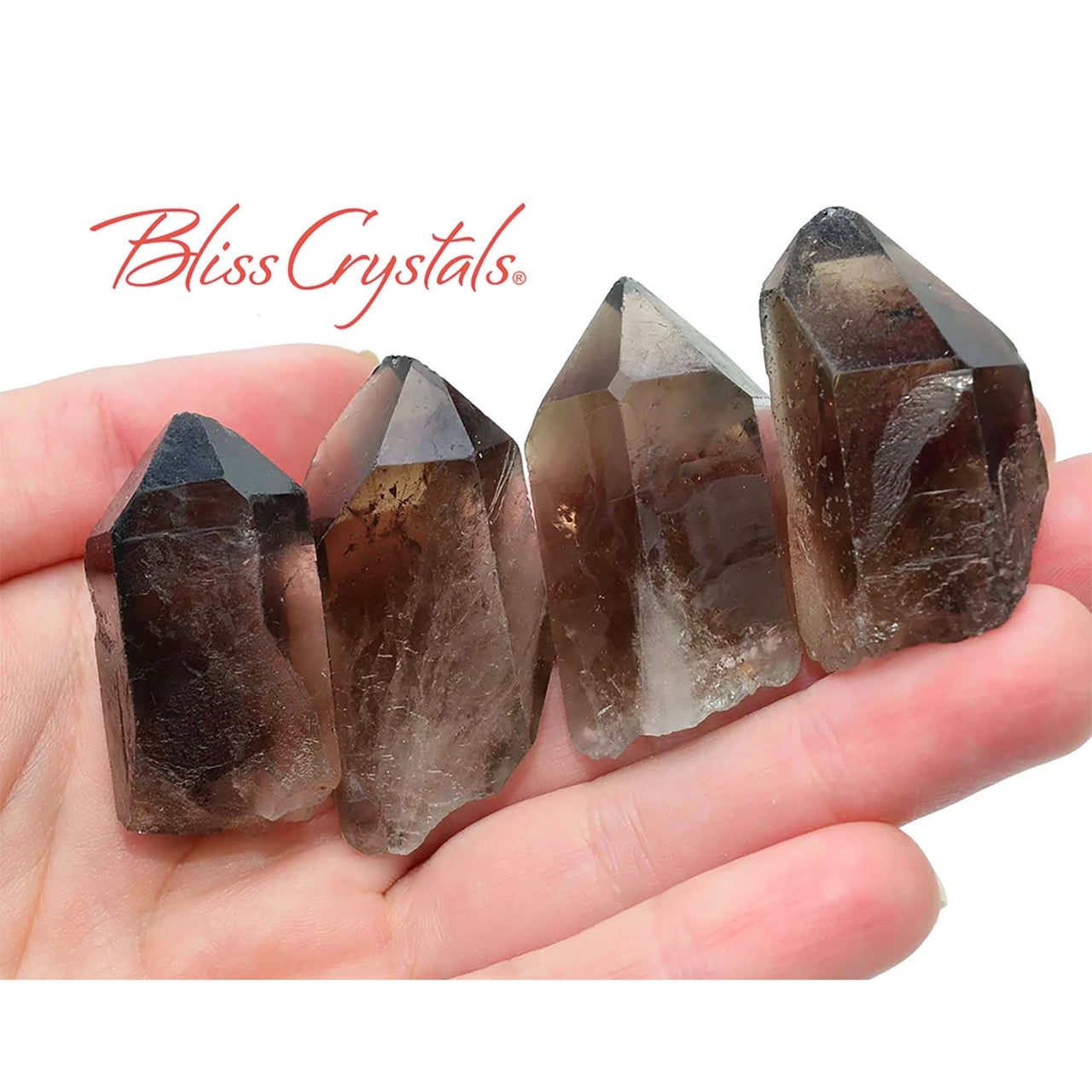 1 XL Wide SMOKY Quartz Rough Point Raw Stone for protection 