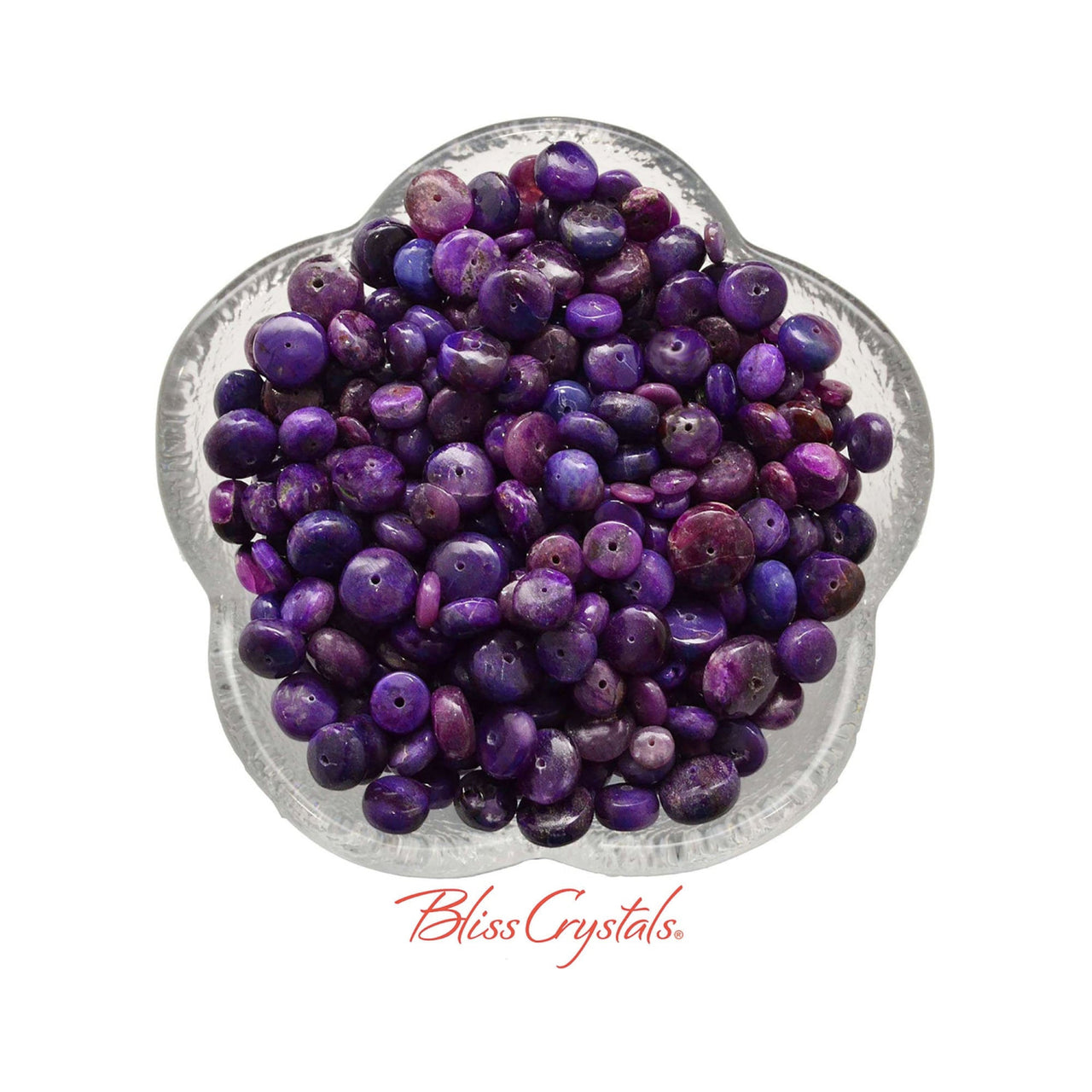 Hand matched sugilite rondelle beads, 6mm purple healing crystals from loose lot #SB21