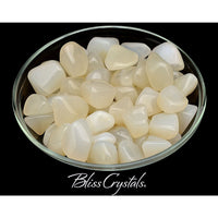 Thumbnail for 2 WHITE AGATE Tumbled Stones for Soothing + Calming #WA24