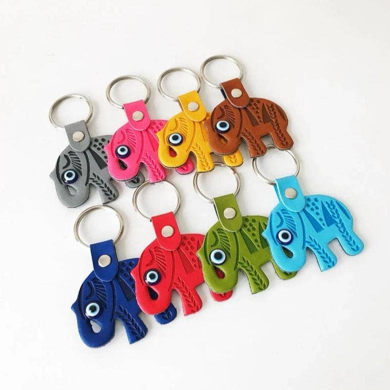 Elephant Evil Eye Keychain #Q386