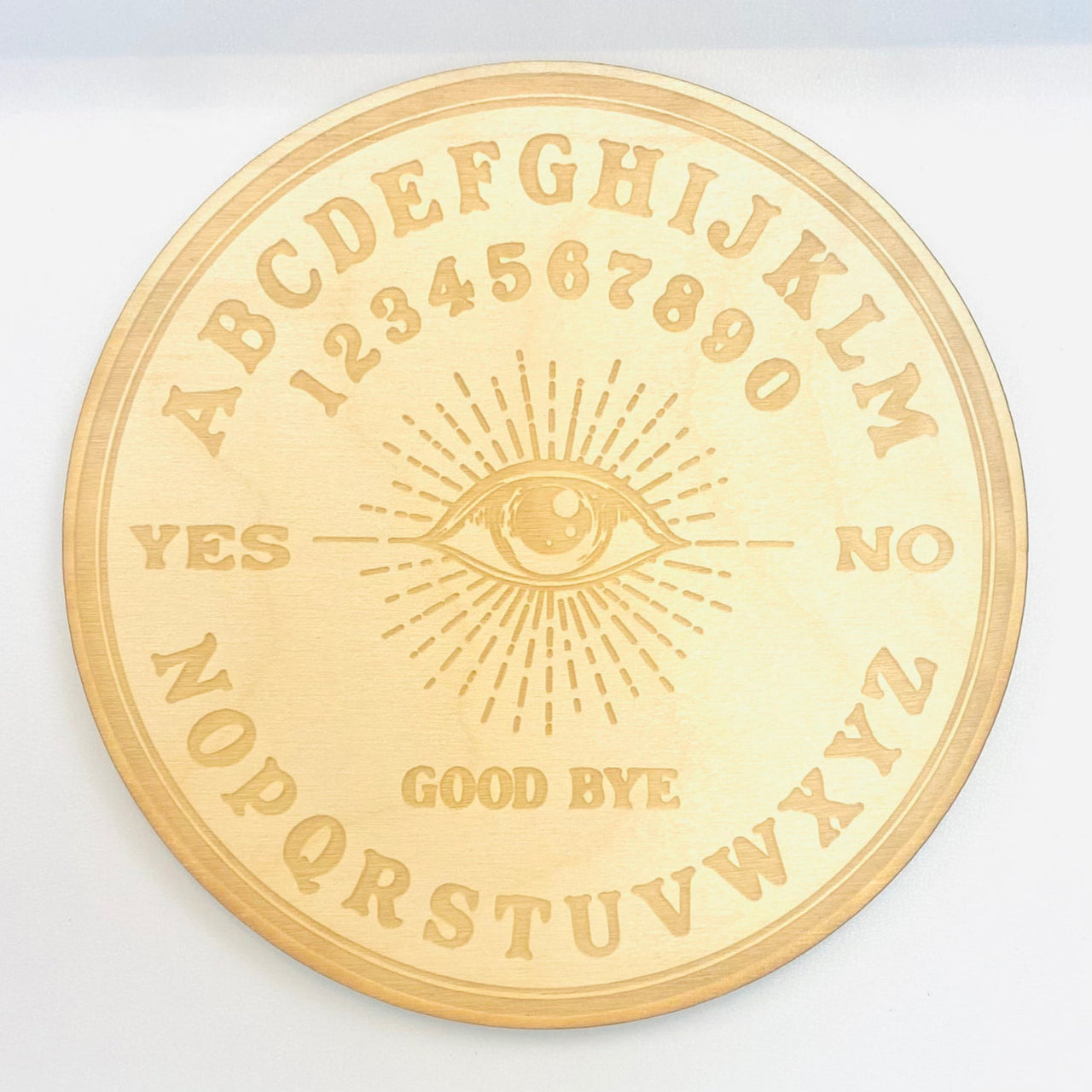 Gold Coin with ’Good Day’ and Eye on 4’ Pendulum Board Alphabet + Eye - Wood Grid #K062