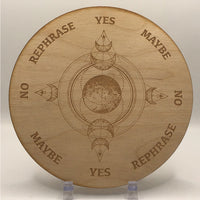 Thumbnail for Wooden plaque with a Triple Moon design on the 6’ Wood Pendulum Board #SK2209