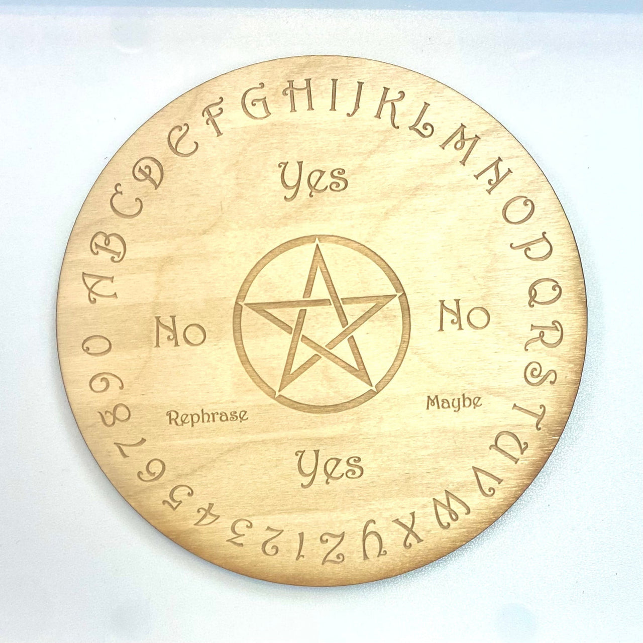 Wooden Pendulum Board with Star - 8’ Pentagram Wood Grid #K142 for Divination and Dowsing