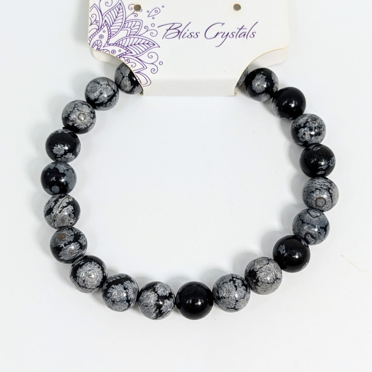 Snowflake Obsidian Bracelet 8mm #LV4982