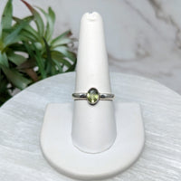 Thumbnail for Moldavite Faceted  Sz. 8.75 S.S. Ring #LV5525