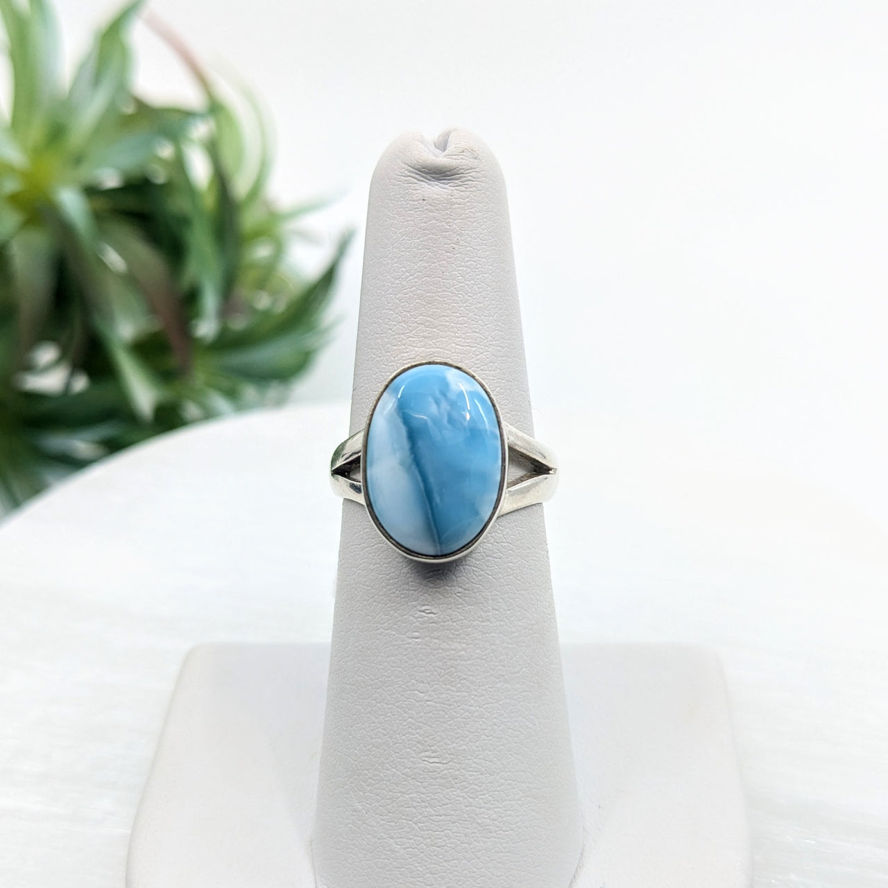 Larimar  Sz. 6 S.S. Ring  #LV5615