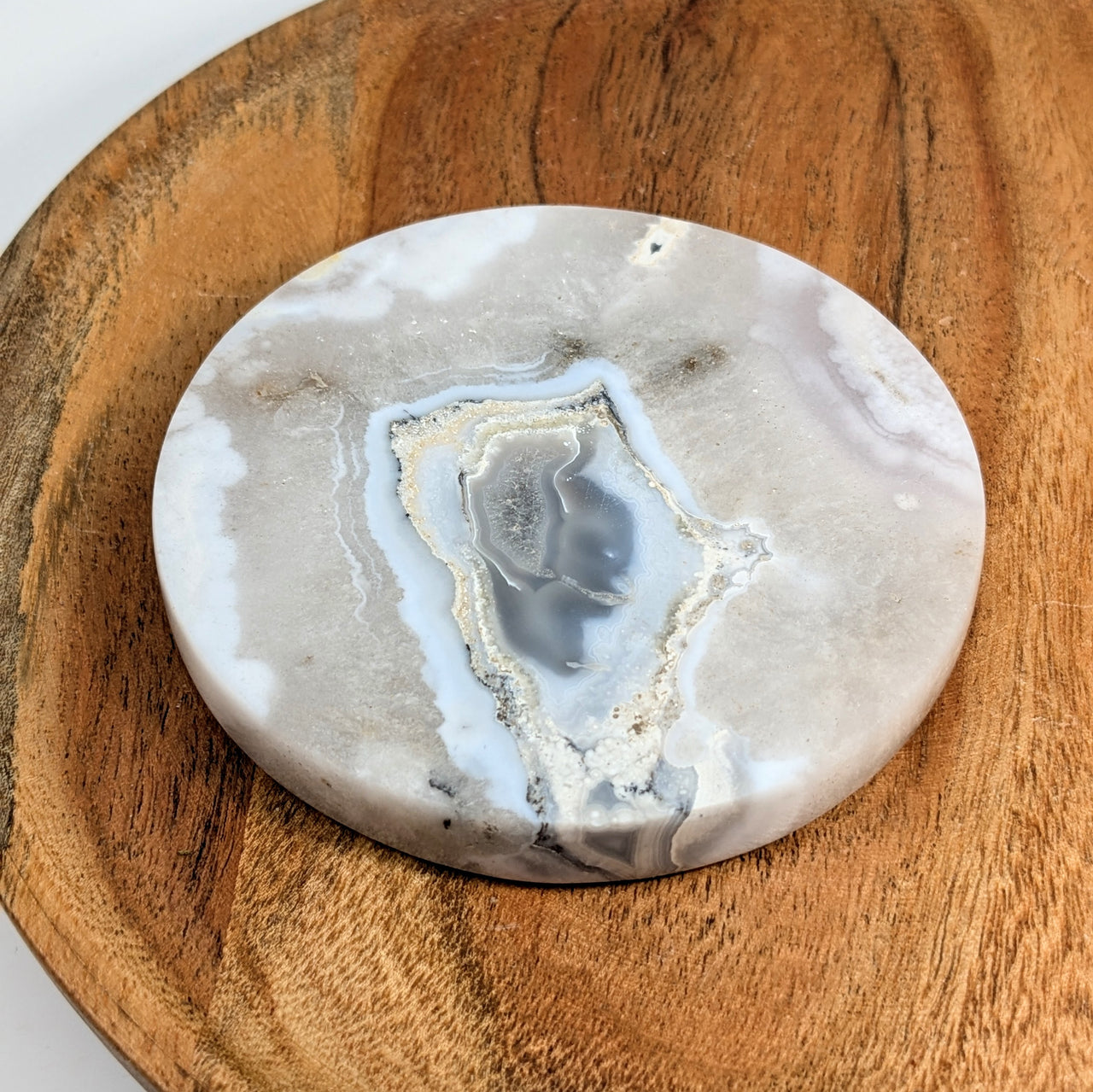 Flower Agate  3.5" Coaster Plate #LV5847