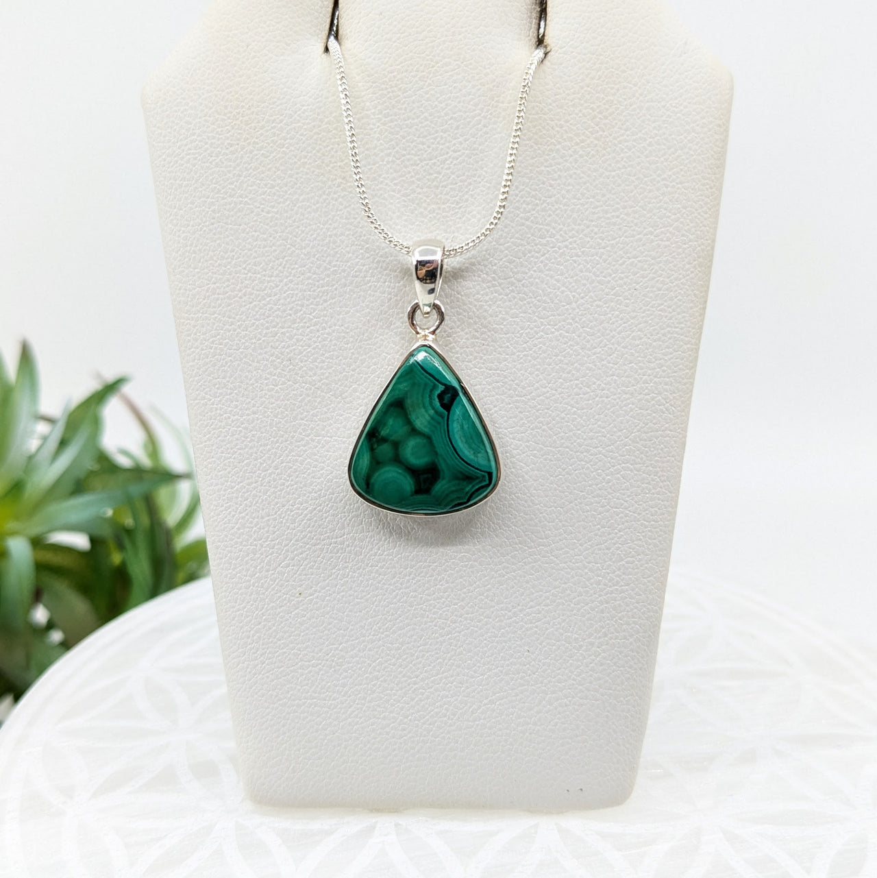 Malachite .6" S.S. Teardrop Pendant #LV5934