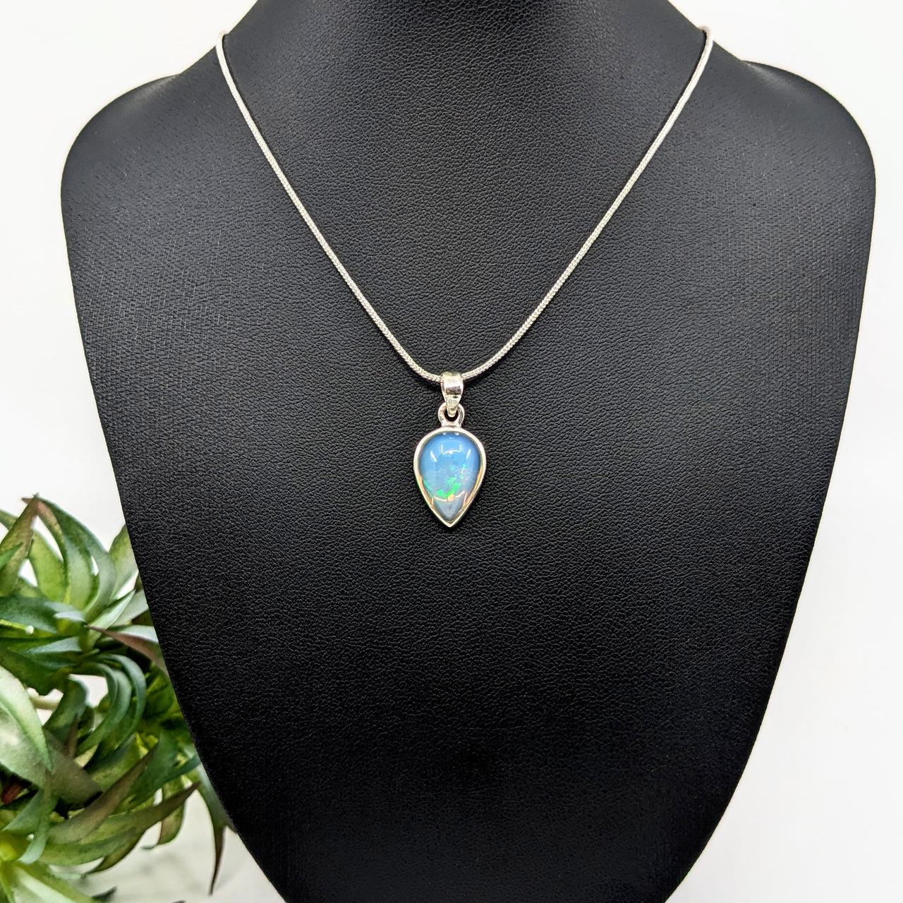 Ethiopian Opal .5" S.S. Teardrop Pendant #LV5958