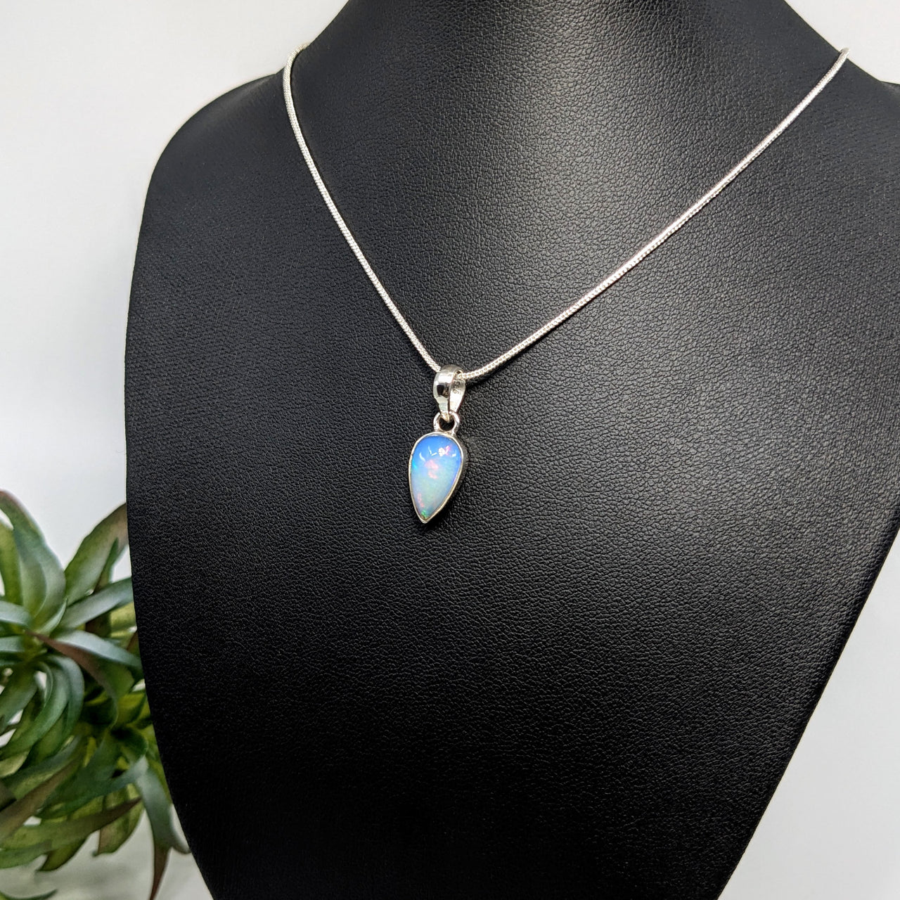 Ethiopian Opal .5" S.S. Teardrop Pendant #LV5959