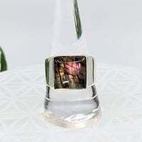 Thumbnail for Labradorite  Sz 10.25  S.S. Ring #LV5968