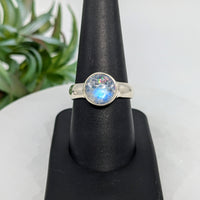 Thumbnail for Rainbow Moonstone S.S. Round Ring #LV5978