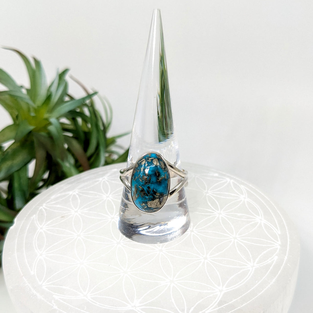 Persian Turquoise Sz 10.75 Oval S.S. Ring #LV6055