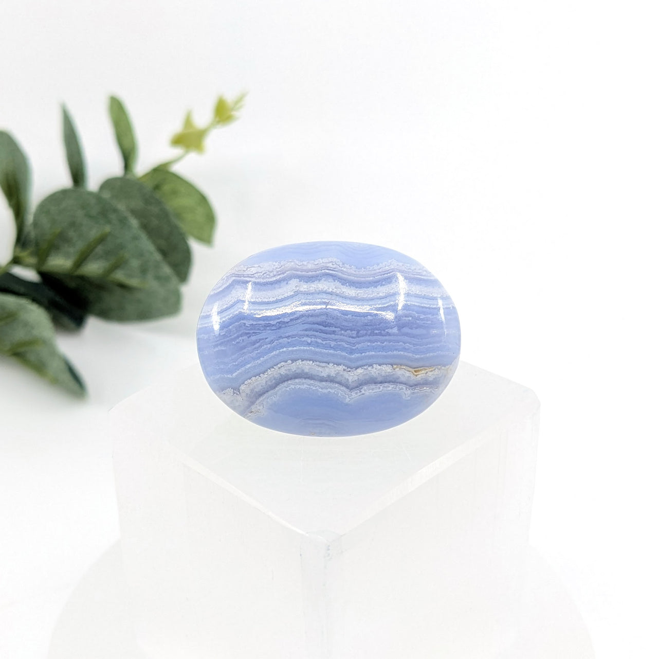 Blue Lace Agate 1.5" Palm Stone #LV6100