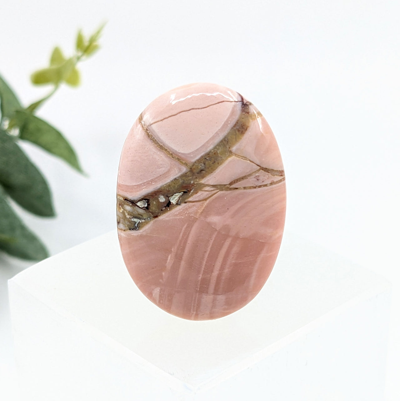 Pink Opal 1.5" Palm Stone #LV6114