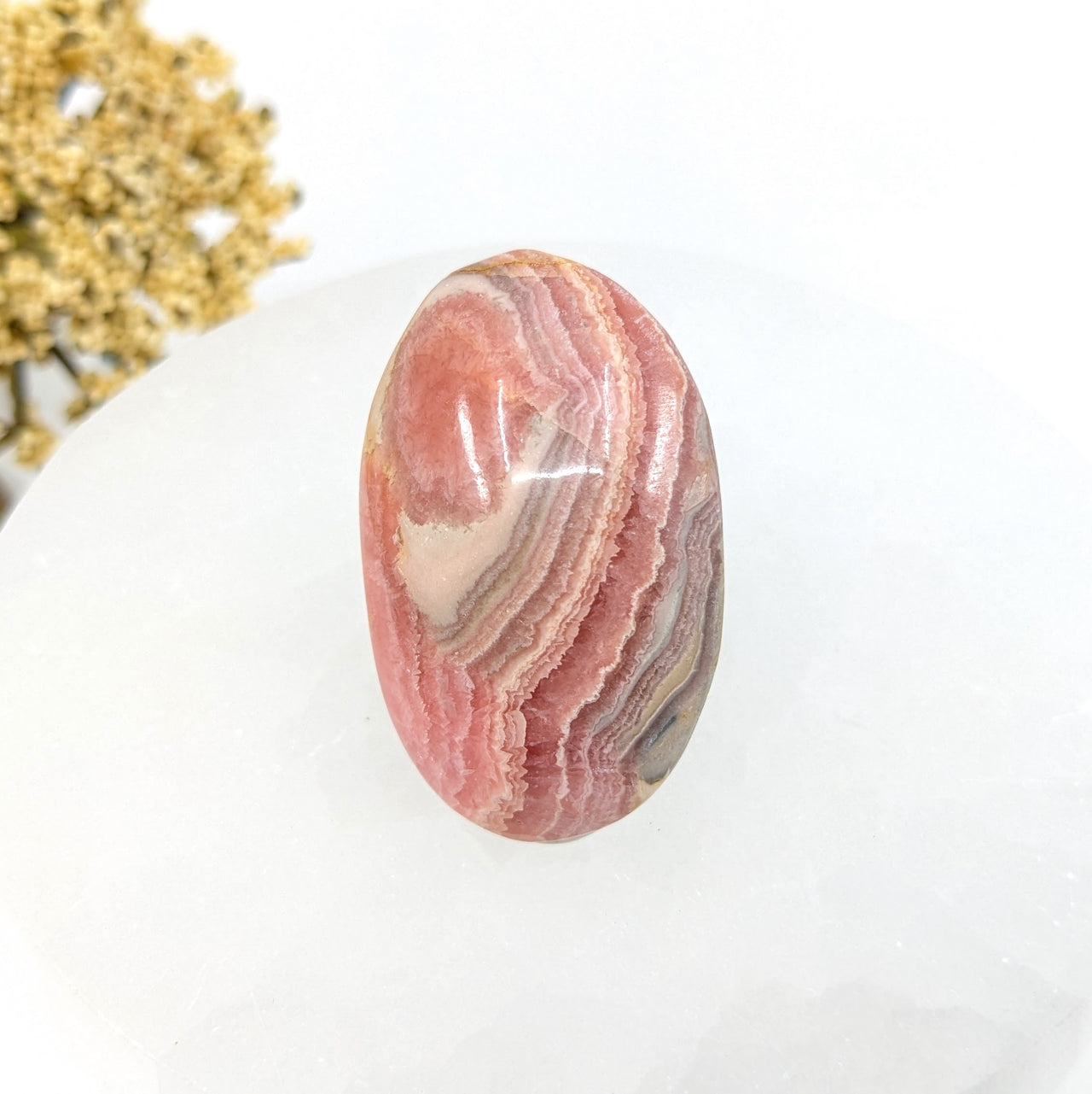 Rhodochrosite 1.6" Palm Stone #LV6136