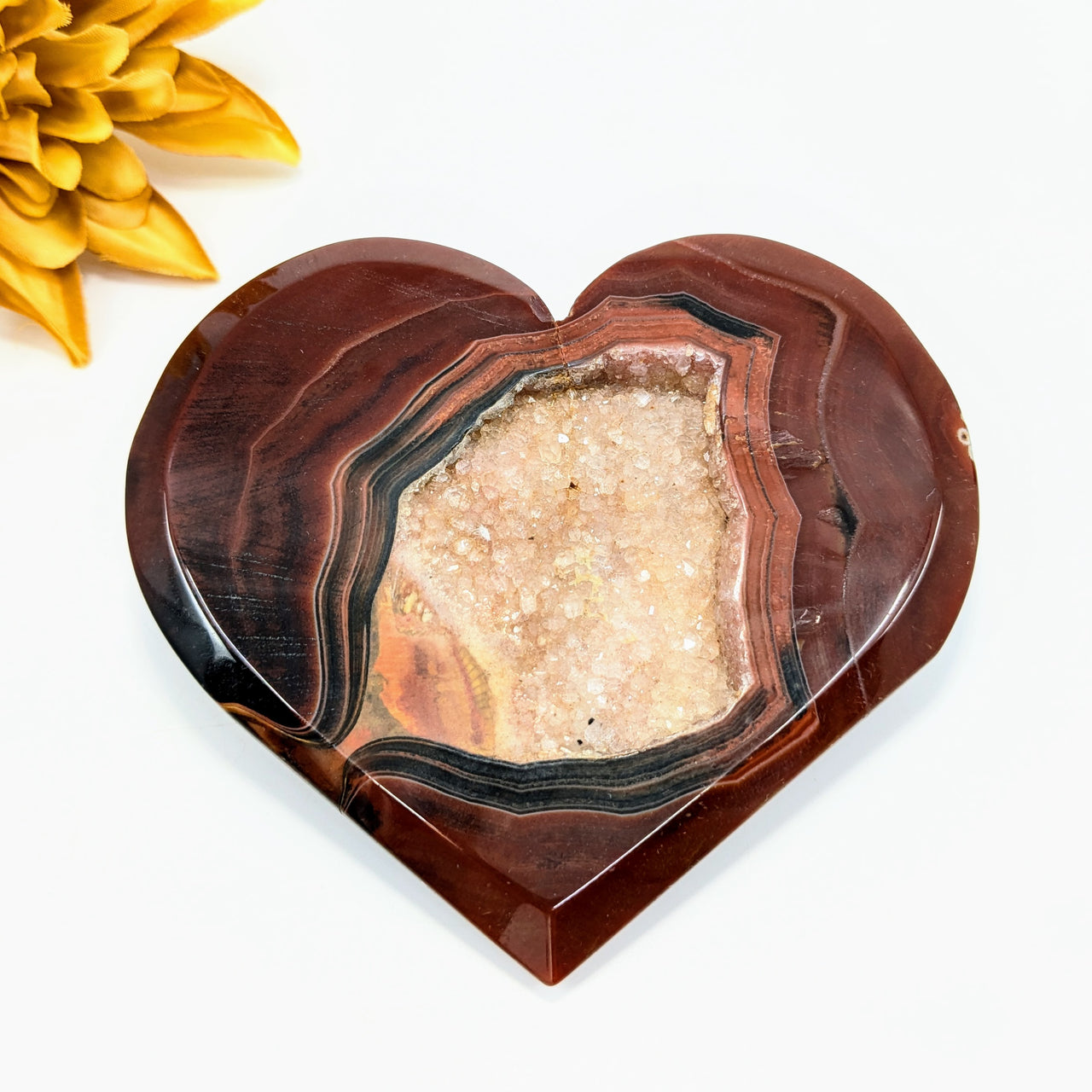 Carnelian 4.5" Druzy Heart #LV6176