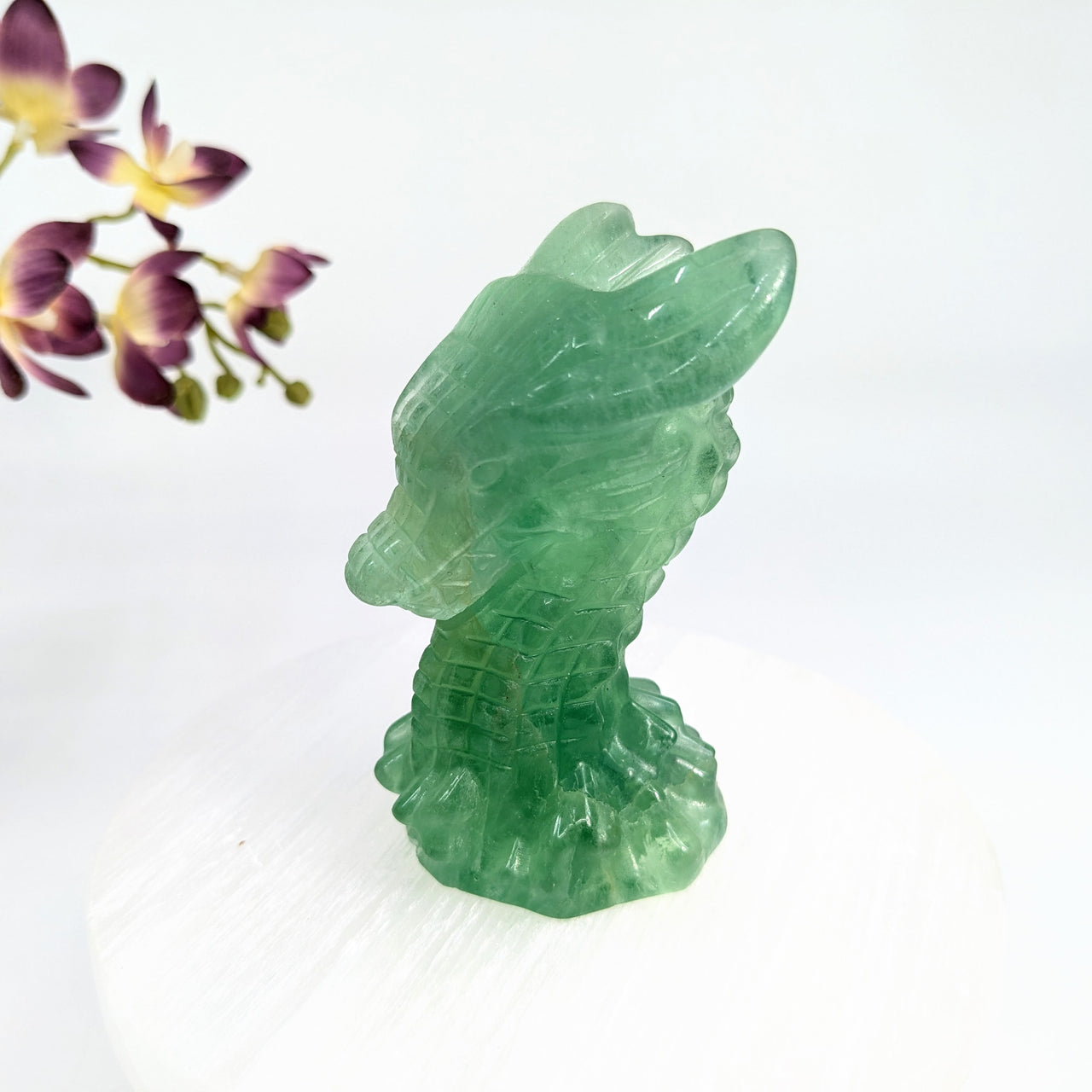 Green Fluorite  3.1" Dragon Head #LV6217