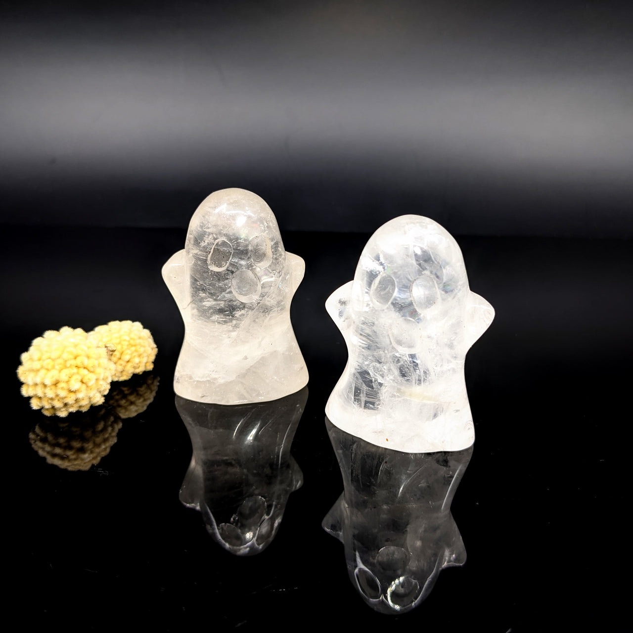 Clear Quartz  2.1" Ghost Carving #LV6220