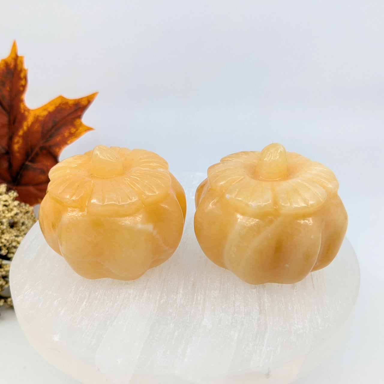 Orange Calcite 1.9" Pumpkin Carving #LV6238