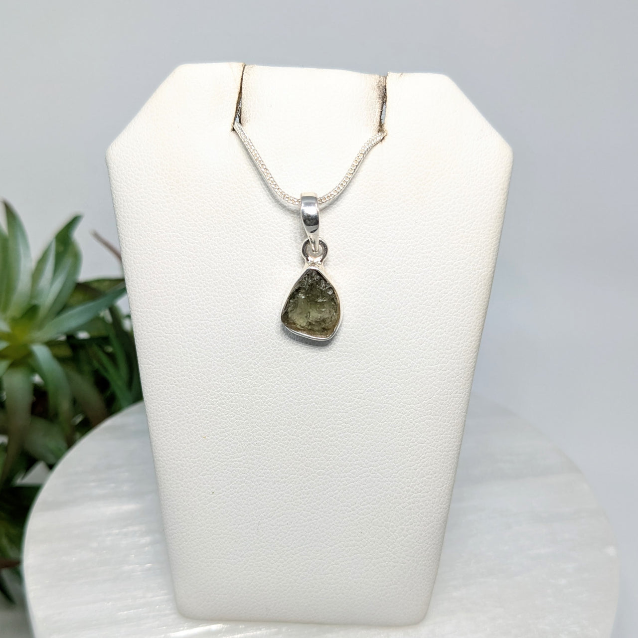 Moldavite 0.4" S.S. Pendant #LV6264