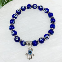 Thumbnail for Dark Blue Evil Eye 7mm Bracelet #LV6279