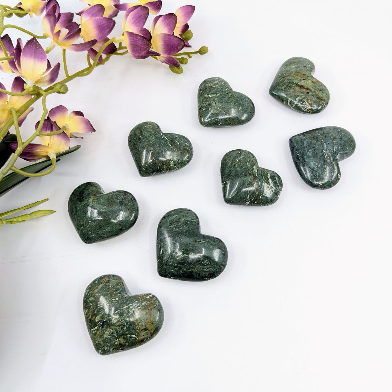 Green Jade 1.4-1.7" Heart #LV6329