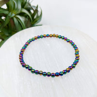 Thumbnail for Rainbow Hematite 4mm Bracelet #LV6363