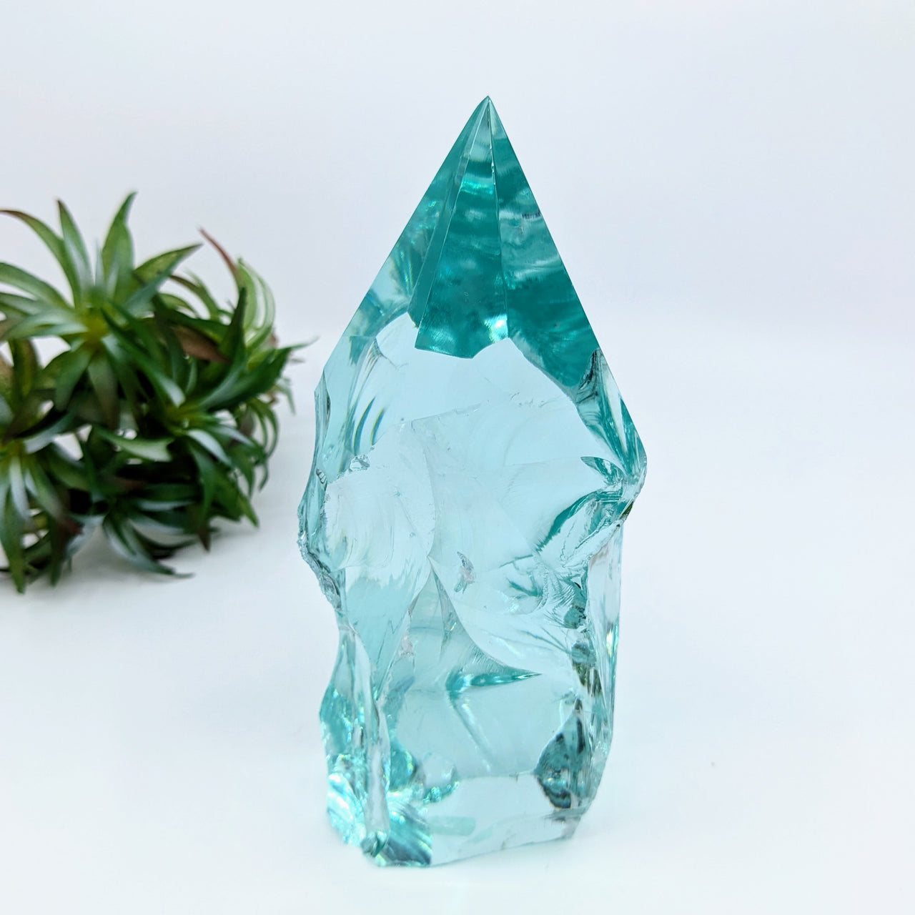 Aqua Obsidian 5.9" 1/2 Polished Point #LV6384