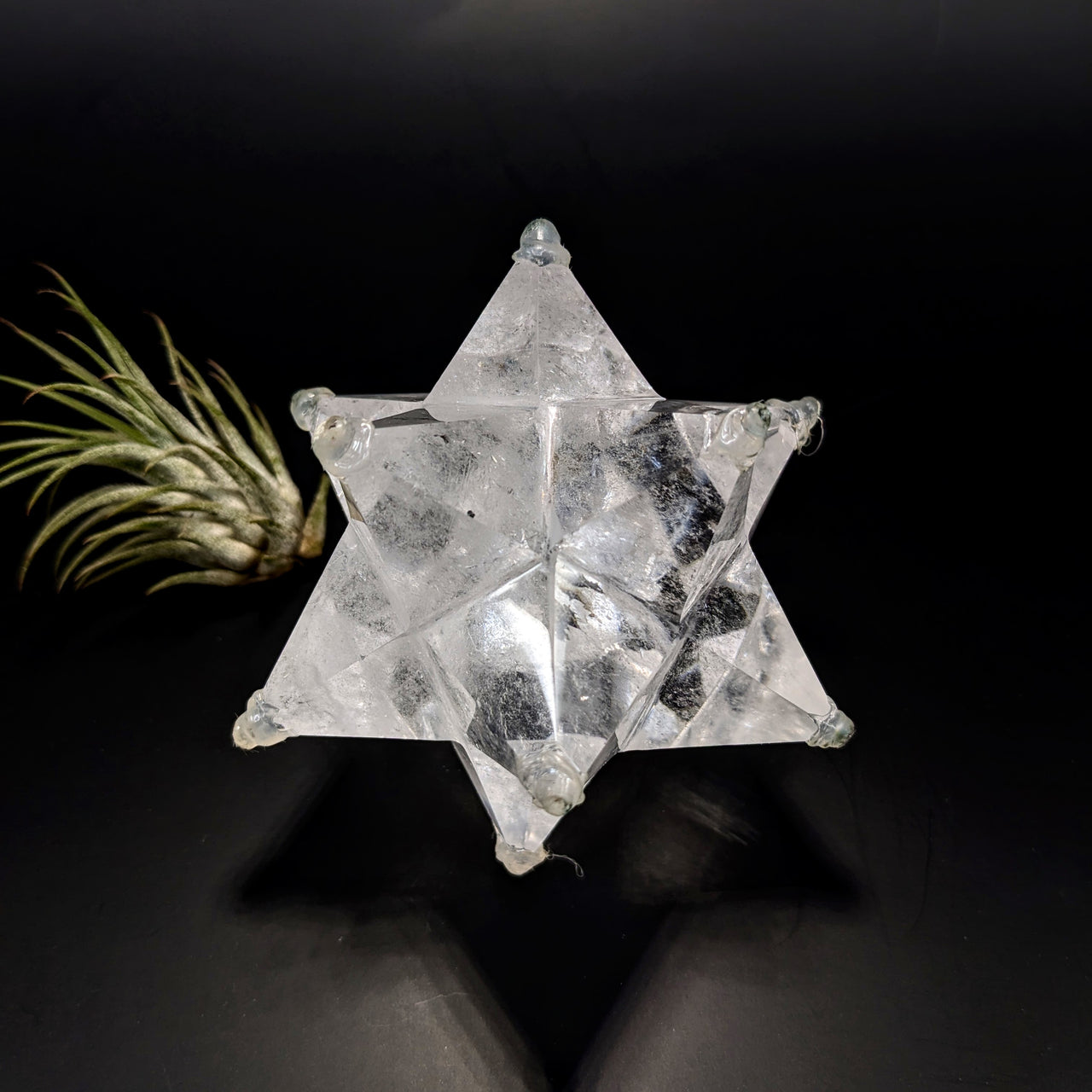 Lemurian Quartz 3.2" Merkaba Carving #LV6424