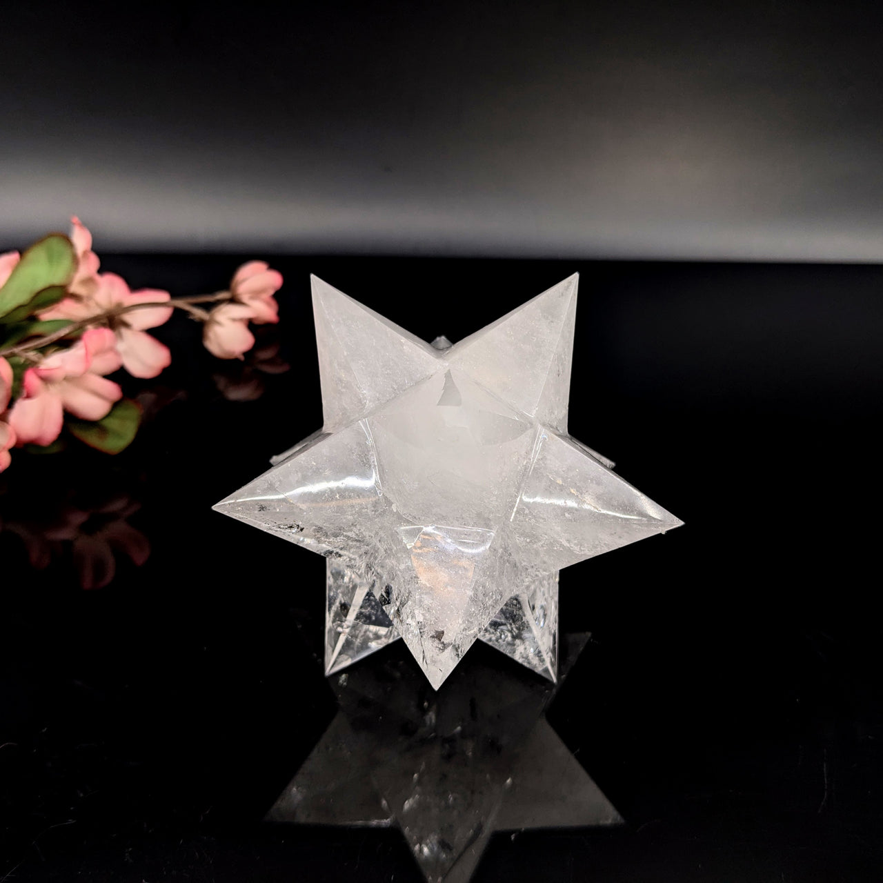 Lemurian Quartz 3.6" Merkaba Carving #LV6427