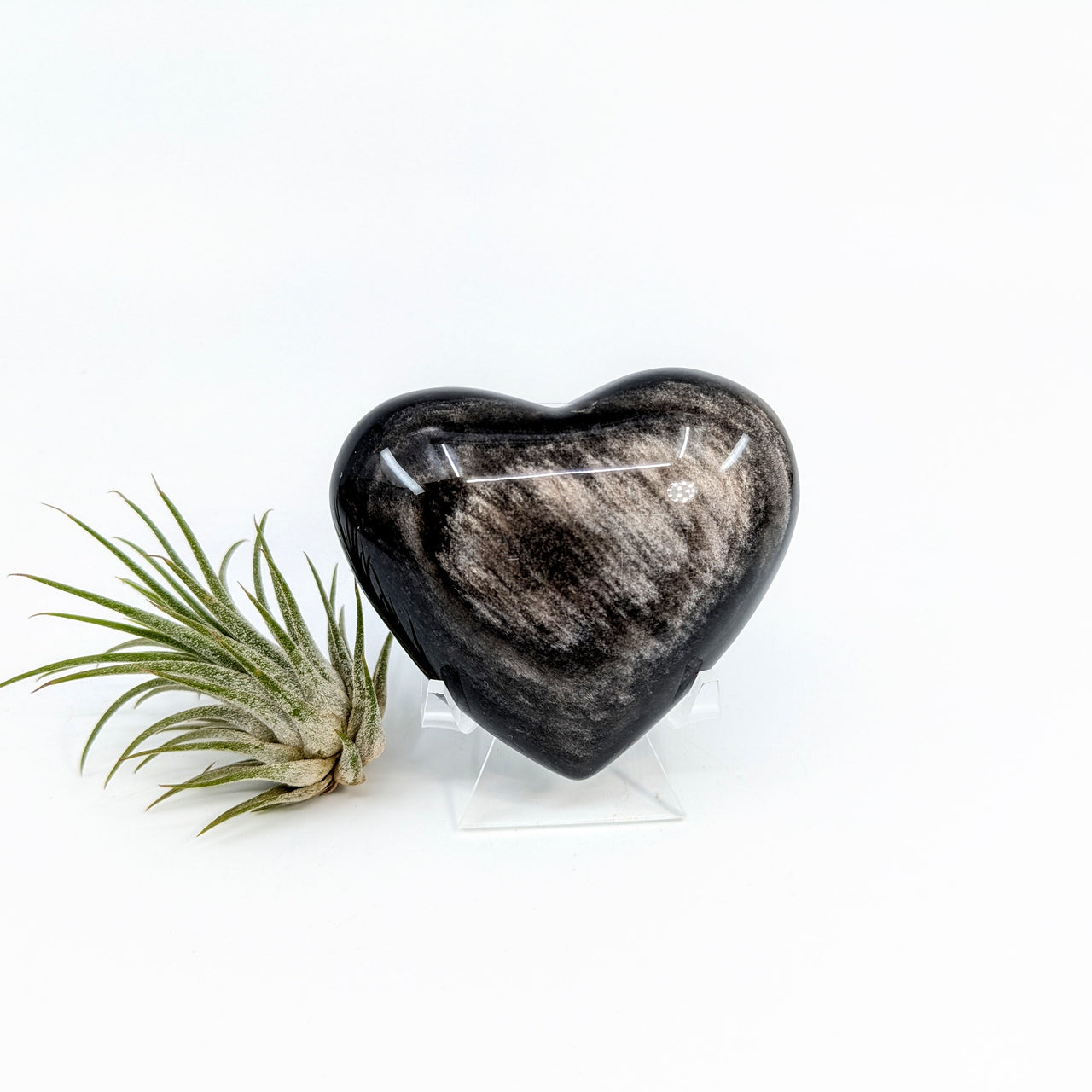 Silversheen Obsidian 2.6" Heart #LV6441