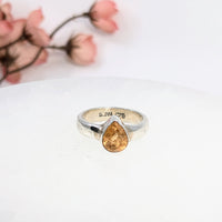 Thumbnail for Gold Topaz Sz 4.75 Faceted S.S. Ring #LV6505