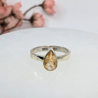 Thumbnail for Gold Topaz Sz 10 Faceted S.S. Ring #LV6510