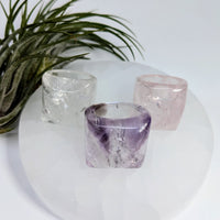 Thumbnail for Jumbo Stone Ring Sz 8 - Sz 10 Quartz, Amethyst #LV6517