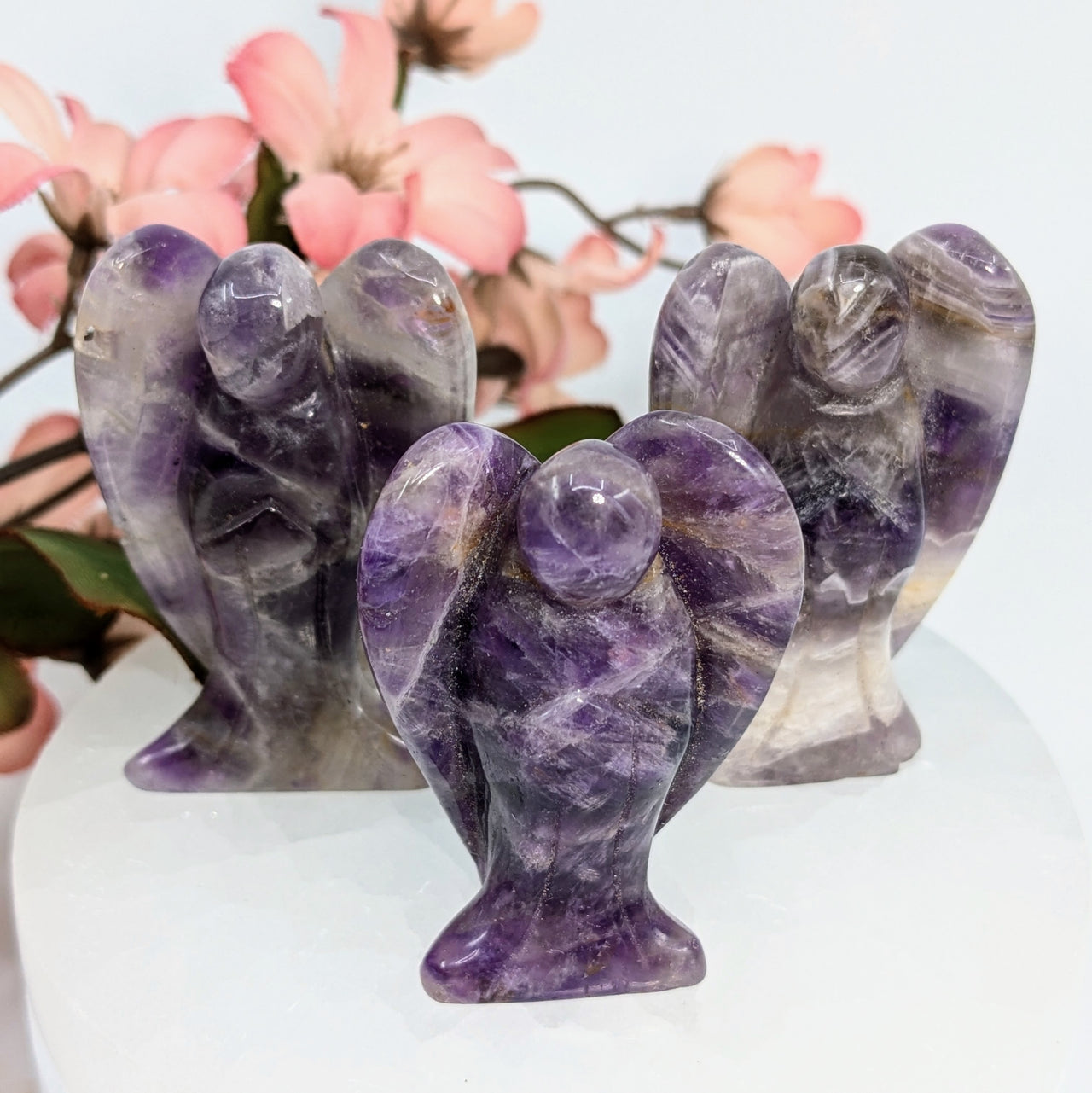 Banded Amethyst 2" Angel Carving #LV6534