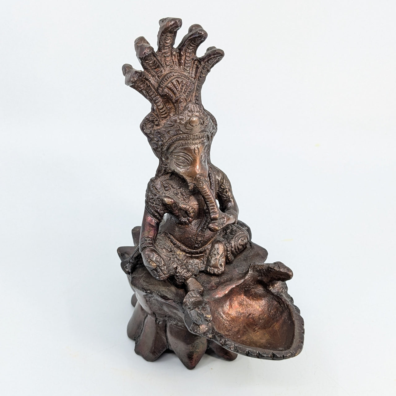 Metal Ganesh 5.8" Offering Bowl Statue #LV6587