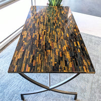 Thumbnail for Tri Color Tiger's Eye Slab Table (Gold, Red, Blue) #M210 Store Pickup Only