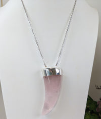 Thumbnail for Rose Quartz Horn Shape Pendant 28