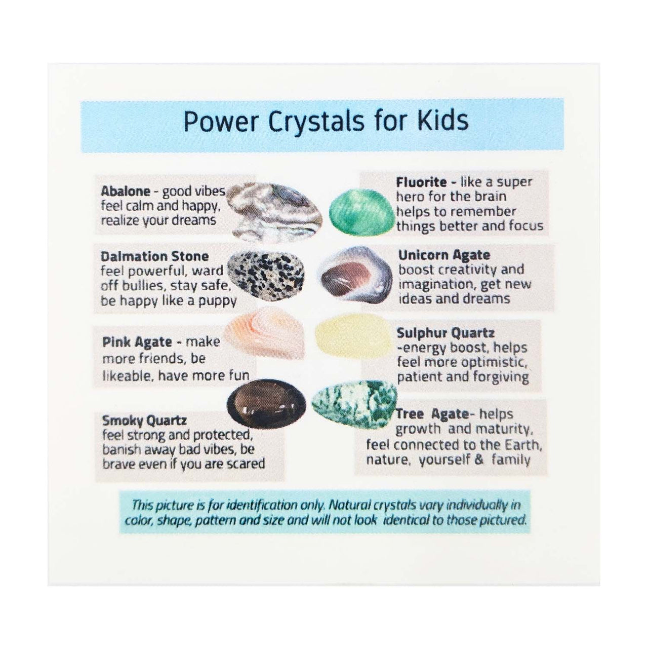 Power Crystals for Kids Set of 8 Tumbled Stones #K209